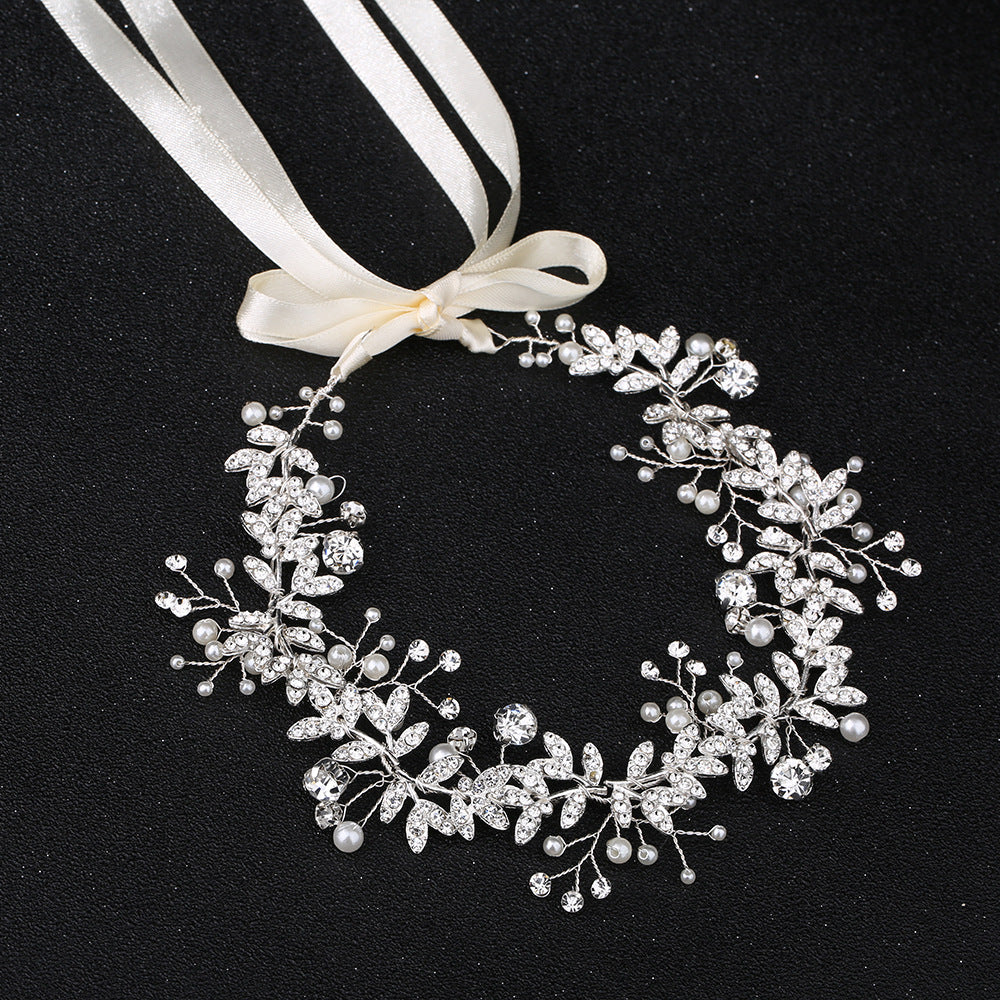 Bridal Wedding Handmade Alloy Pearl Rhinestone Belt