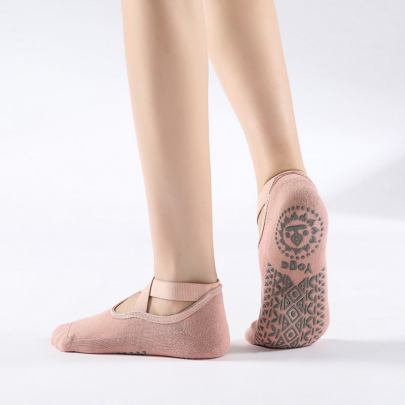 Cotton Cross Antiskid Yoga Socks Ballet Pilates Sports Dispensing Terry Socks Children