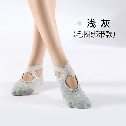 Cotton Cross Antiskid Yoga Socks Ballet Pilates Sports Dispensing Terry Socks Children