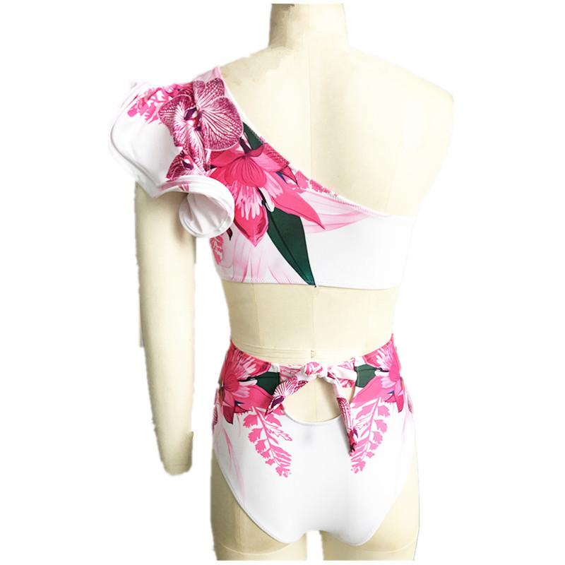 Floral Bikini New Split Swimsuit Women'S Large Print Sexy Split Swimsuit