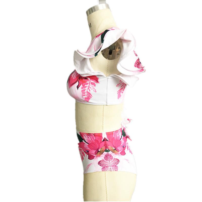 Floral Bikini New Split Swimsuit Women'S Large Print Sexy Split Swimsuit