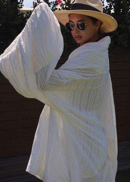 Lightweight Kimono Set In Soft White Fabric