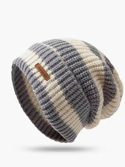 Haila - Cozy Striped Knitted Beanie for Women