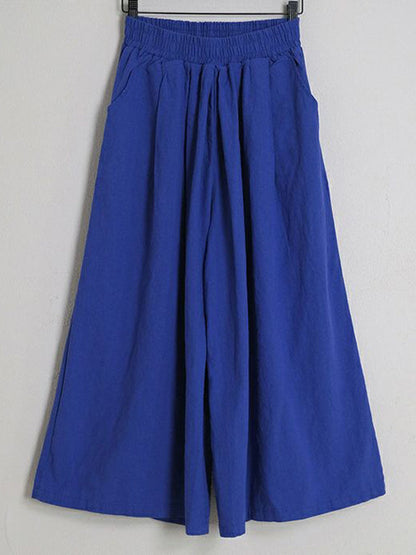 Leisure Fashion Wide Leg Loose Elasticity Solid Color Casual Pants Bottoms