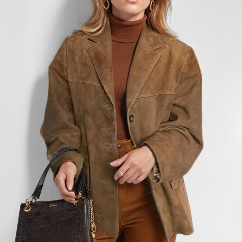 Vintage Loose Fit Long Sleeve Blazer Jacket Coat