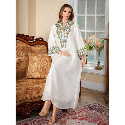 Muslim Chiffon Embroidered Dress