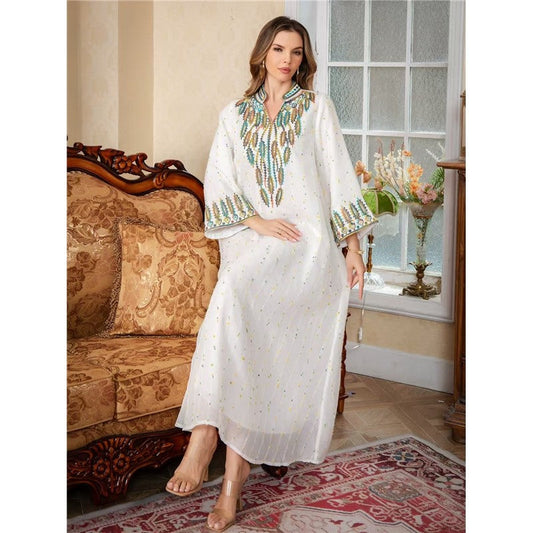 Muslim Chiffon Embroidered Dress