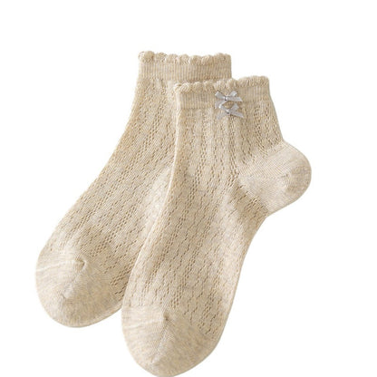 Rufia - Bow Mesh Ankle Socks For Summer – Light &amp; Cute
