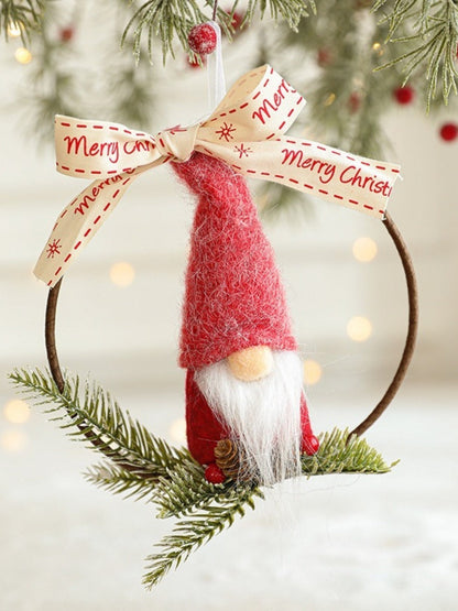 Xris - Classic Red Felt Christmas Tree Decor Hanging Ornaments