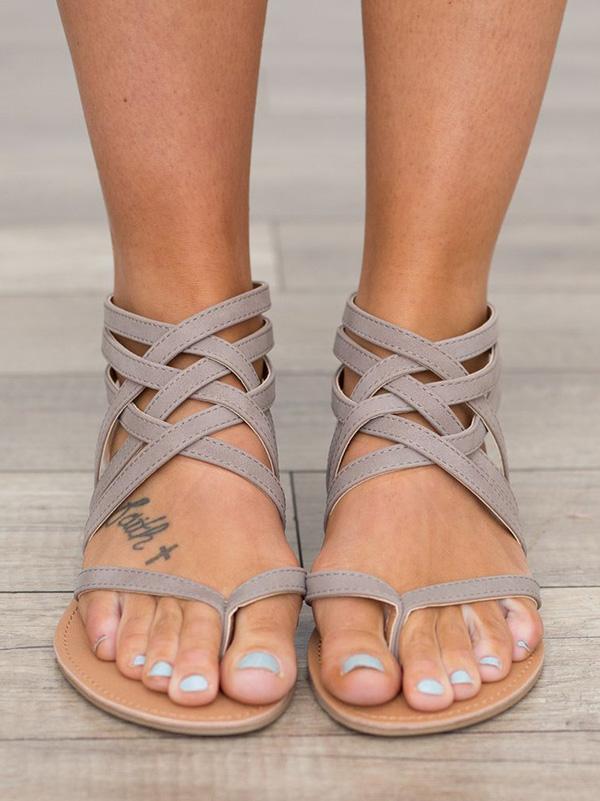 2018 Crossover Strap Low-Heel Shoes For Women