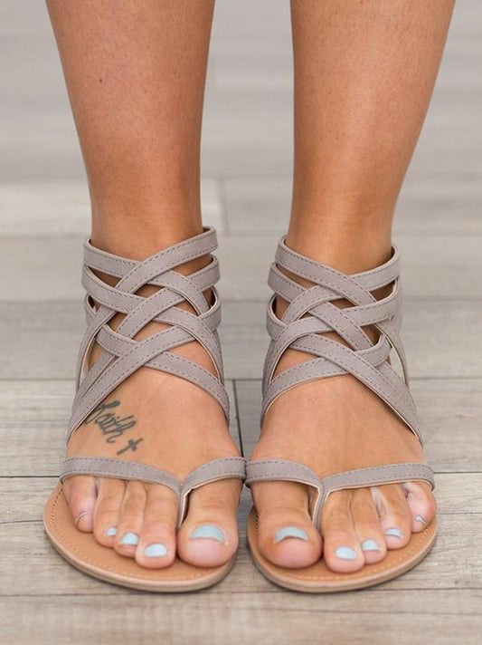 2018 Crossover Strap Low-Heel Shoes For Women