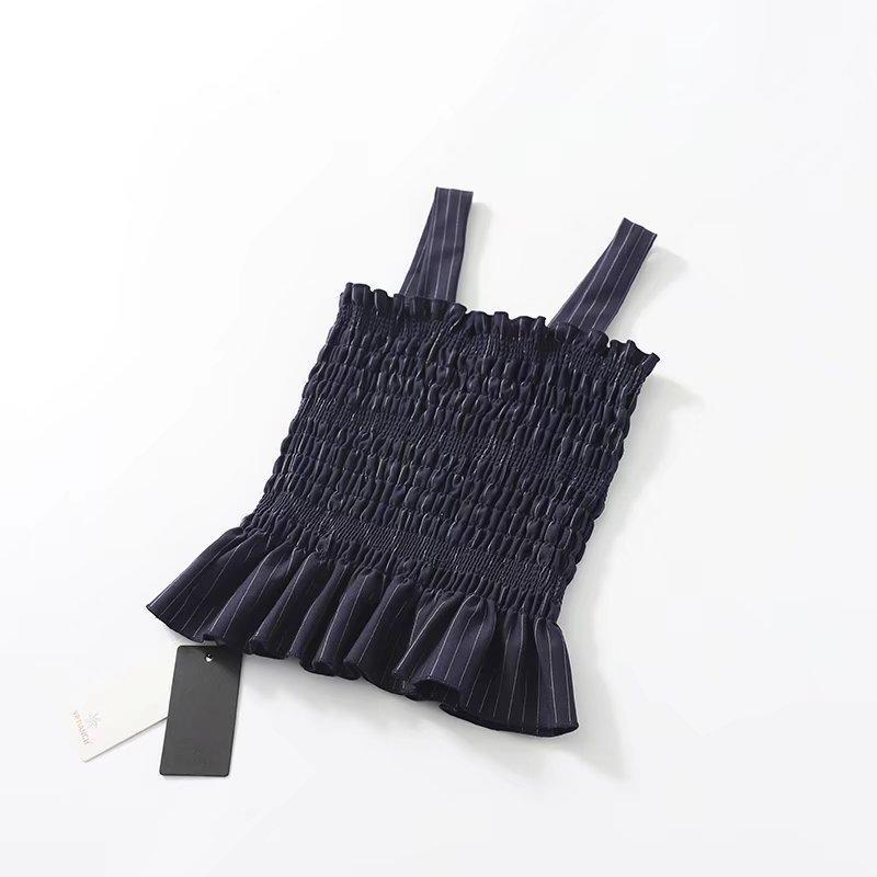 3 Colors Sexy Slim Pleated Camisole Tops For Vacation Beach Holiday
