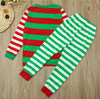 Family Christmas Pajams Stripe Set Xmas Family Suit