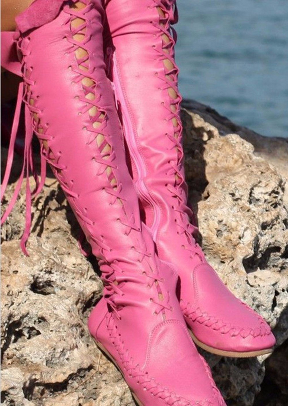 Autumn And Winter Flat Boots Over Knee High Boots Large Size Boots