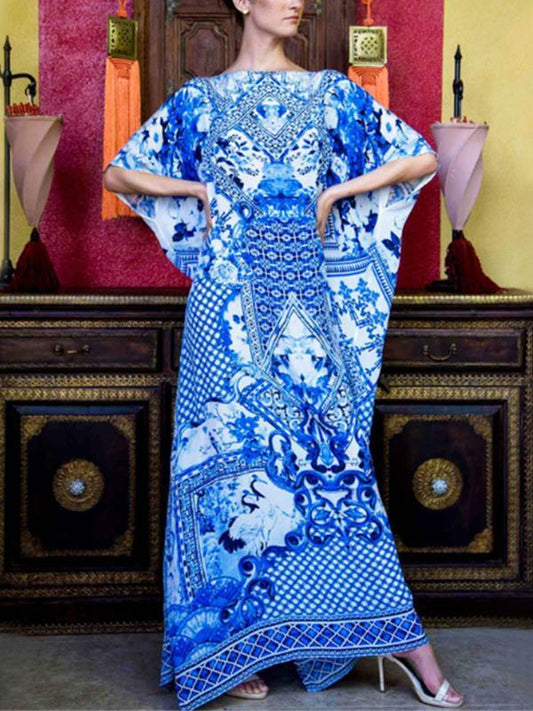 Bohemia Loose Printed Beach Cover-Ups Maxi Dress