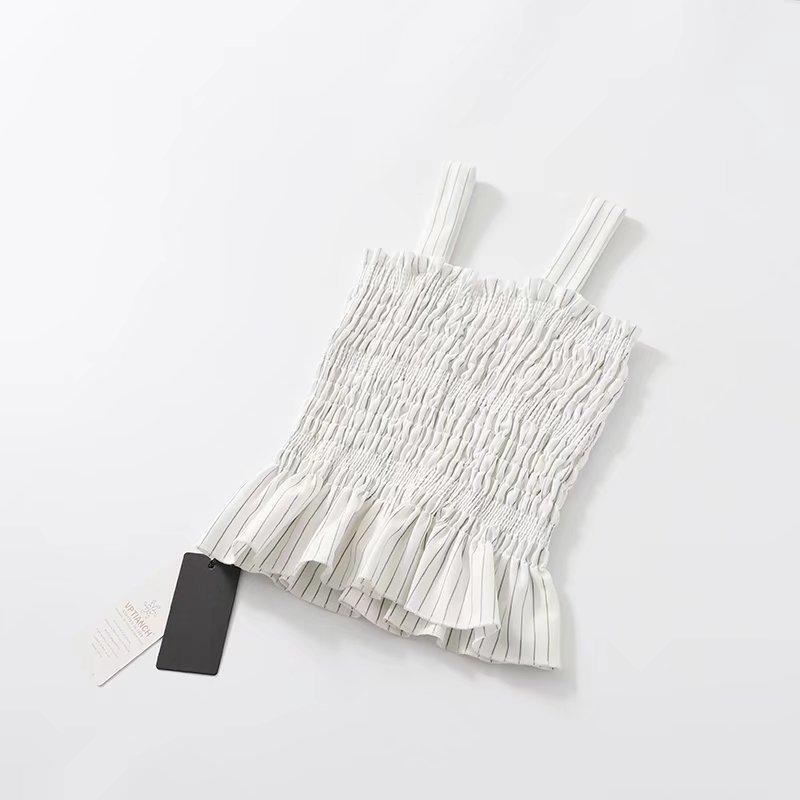 3 Colors Sexy Slim Pleated Camisole Tops For Vacation Beach Holiday