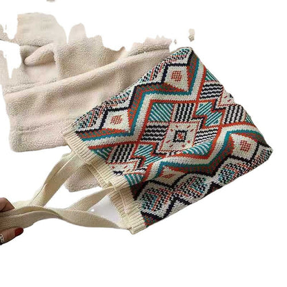 Crochet Tote Bag Ethnic Style Knitted Bag
