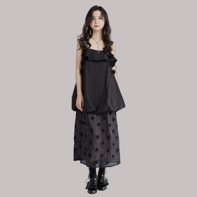 Slip Lantern Sleeve Dress