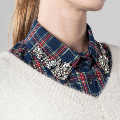 Diamond Studded Detachable Shirt Collar