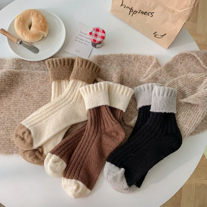 Rufia - Colorblock Plush Thickened Warm Socks