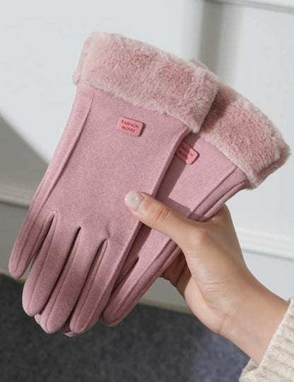 Winter Soft Windproof Thick Fleece Thermal Gloves