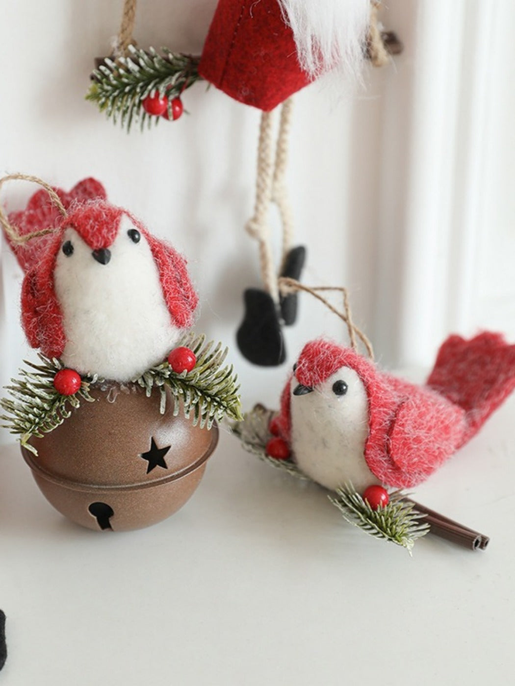 Xris - Classic Red Felt Christmas Tree Decor Hanging Ornaments