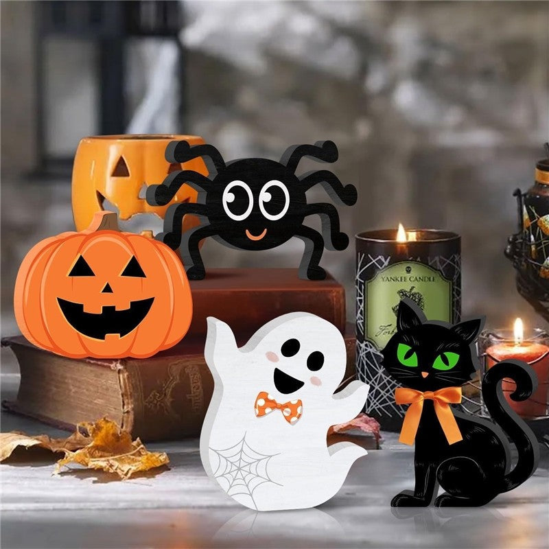 Wooden Halloween Ghost Ornament