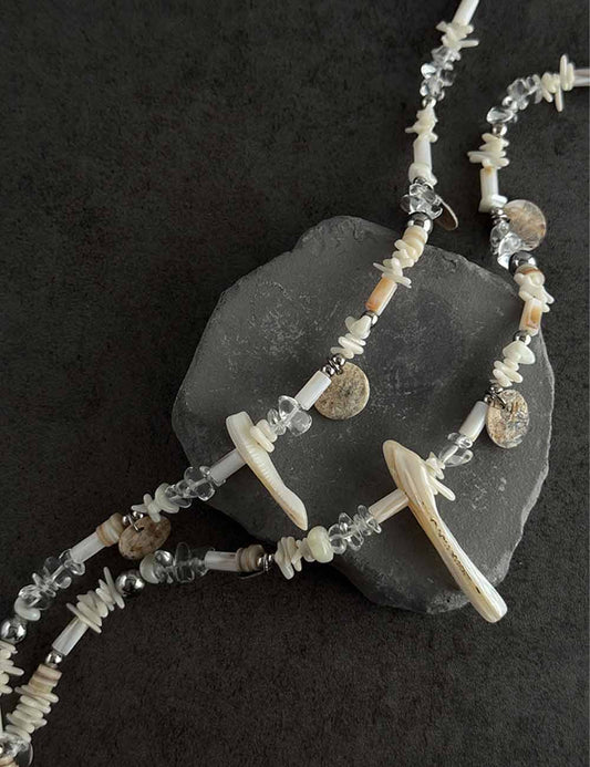 Beach Style Irregular Shell Beaded Necklace