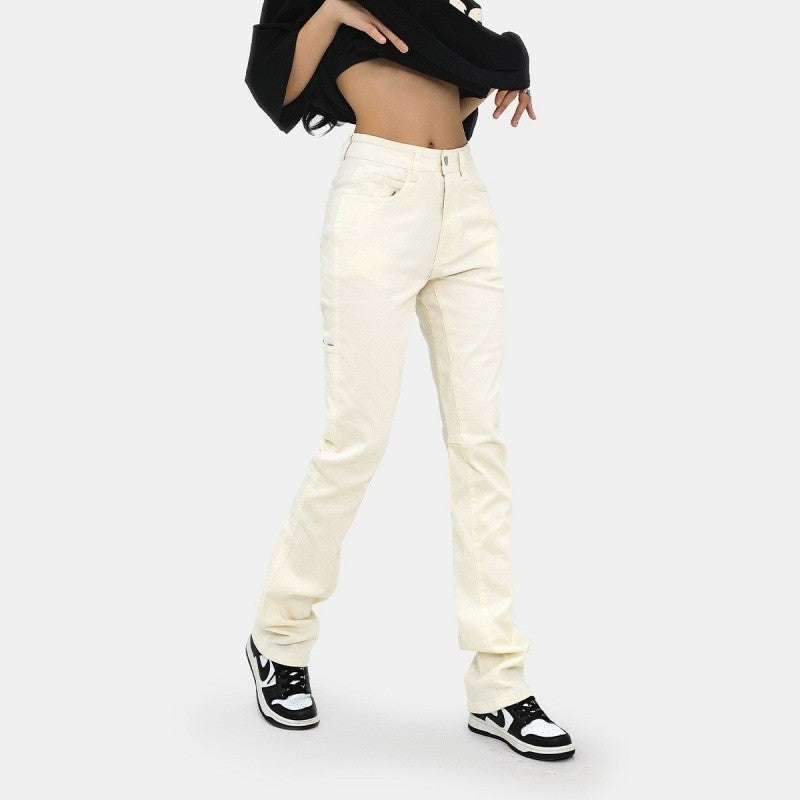 High-Waist Skinny Jeans Slim Fit Casual Trousers