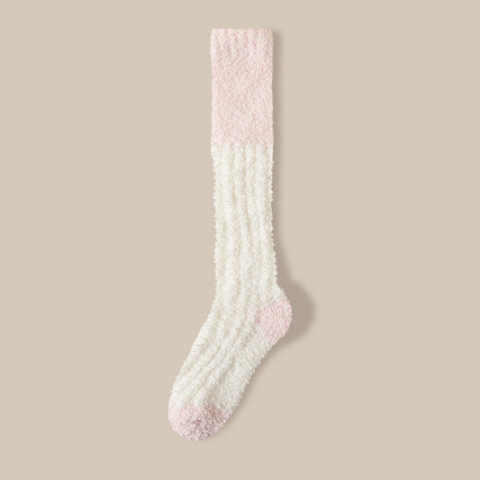 Rufia - Color Block Knee-High Towel Socks