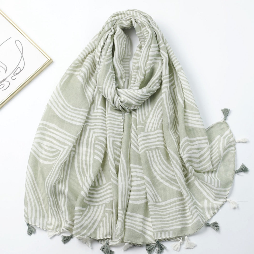 Scarvii - Striped Print Solid Scarf – Classic &amp; Stylish