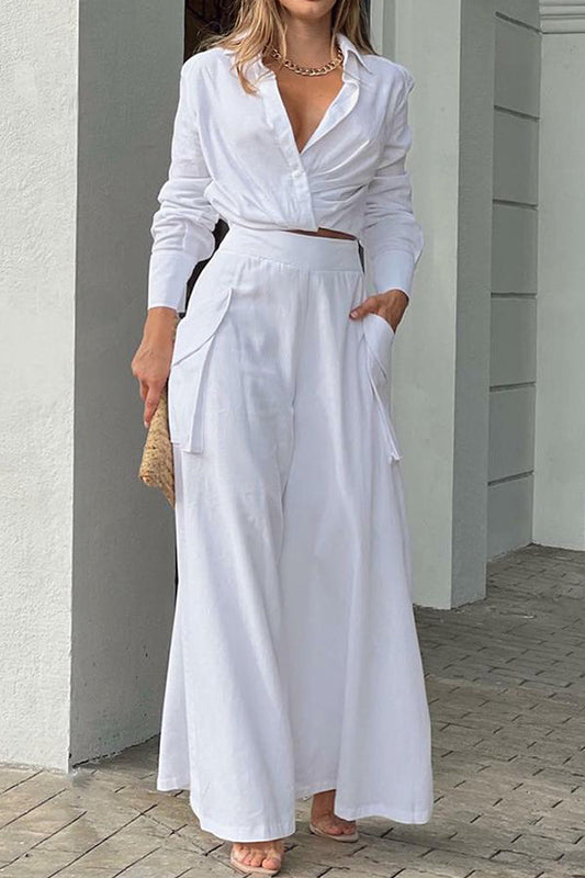 Solid color casual two-piece suit