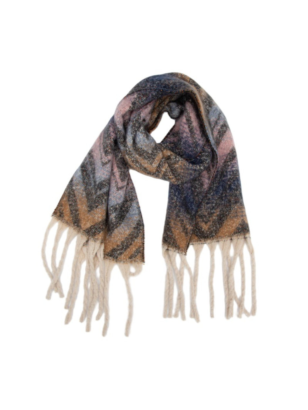 Scarvii - Winter Tassel Scarf with Mountain Patterns