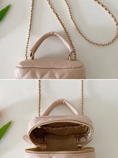Casual Solid Color Zipper Chains Bags Accessories
