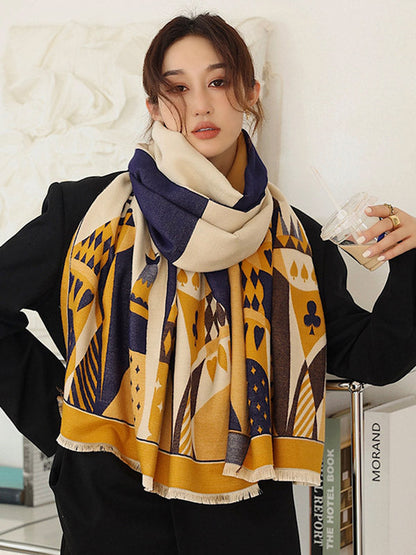 Winter Keep Warm Tasseled Imitated Cashmere Shawl&Scarf
