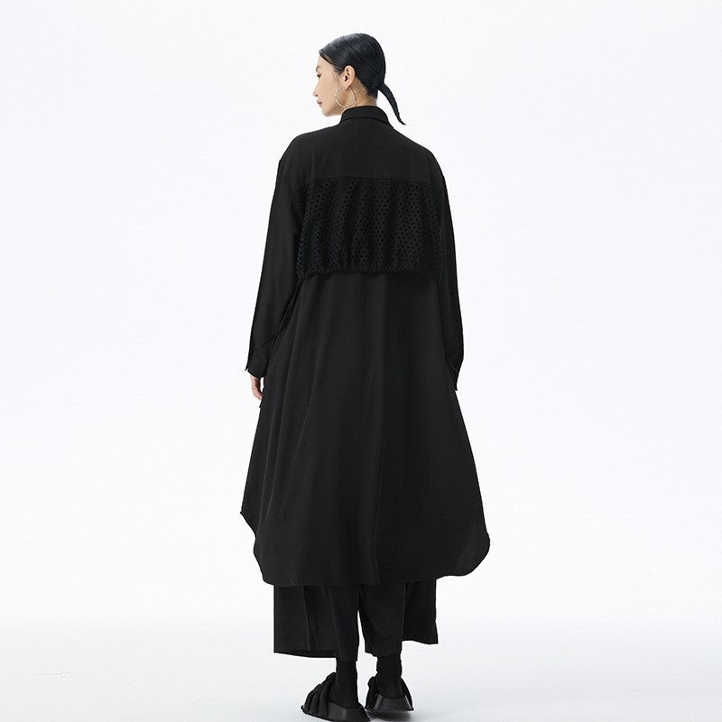 Vintage Patchwork Cotton Long Cardigan Coat
