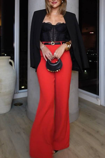 Black circular handbag