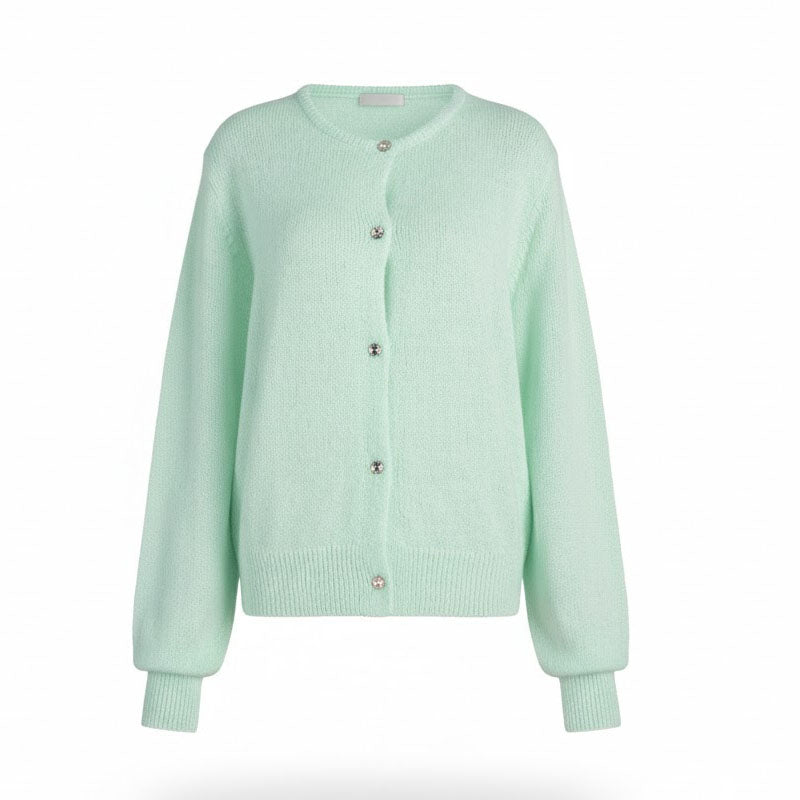 Minimalist Winter Solid Color Knit Cardigan