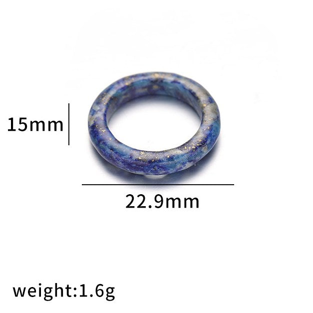 Simple Natural Stone Single Rings
