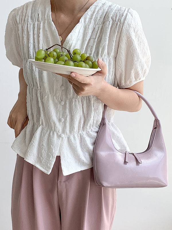 Geometric Split-Joint Zipper Shoulder Bags Handbags