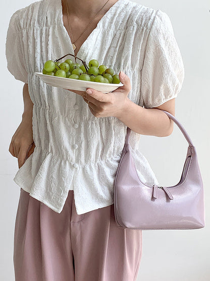 Geometric Split-Joint Zipper Shoulder Bags Handbags