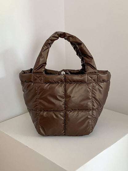 Solid Color Split-Joint C Handbags Tote Bags