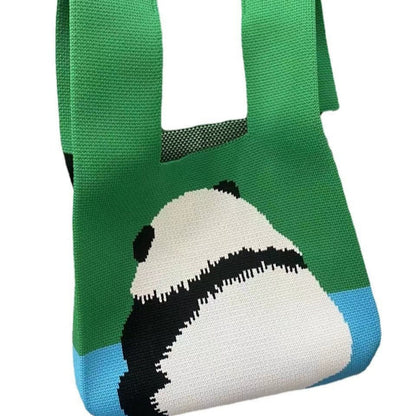 Crochet Tote Bag Big Butt Panda Knitting Bag