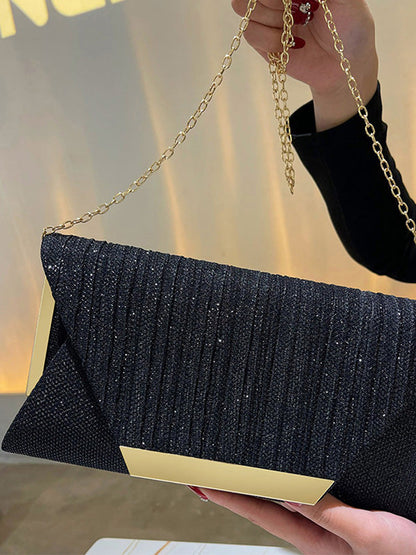 Chains Contrast Color Sequined Split-Joint Evening Bags&Clutches