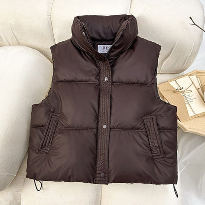Solid Color Cotton Vest Jacket