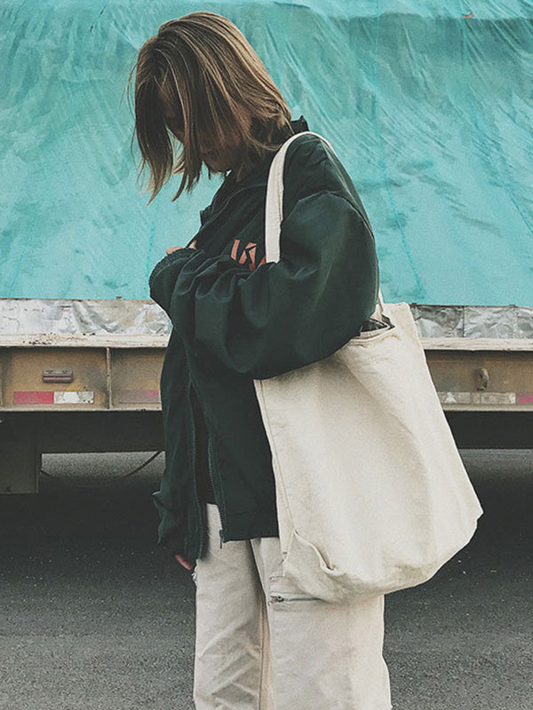 Simple Solid Color Canvas Bag