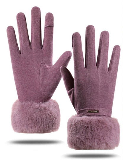 Winter Soft Windproof Thick Fleece Thermal Gloves