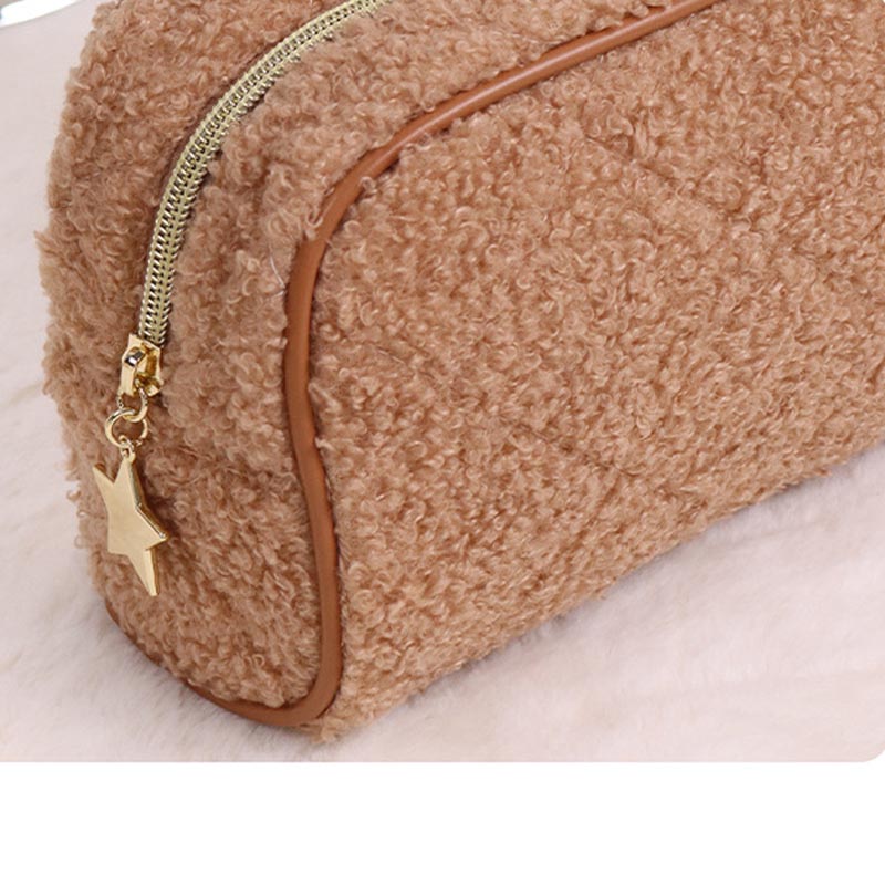 Fuzzy Plush Cute Mini Portable Makeup Bag
