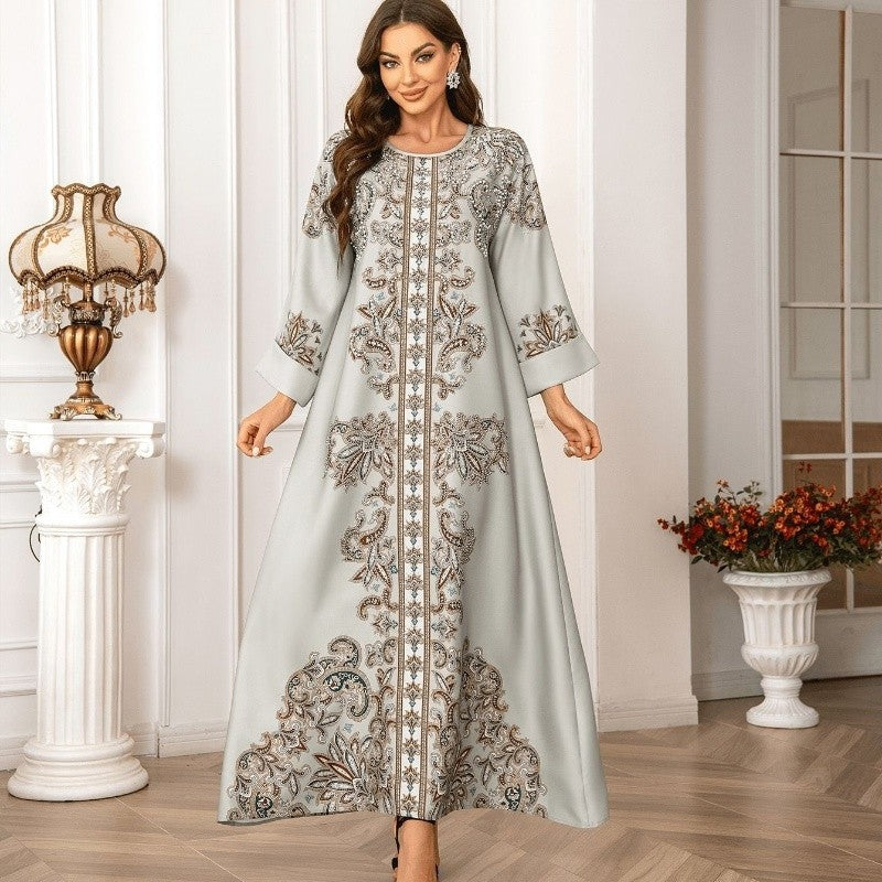 Muslim Robe Crystal Bead Printing