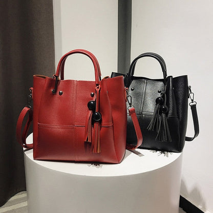 Three-Piece Bag With Tassels